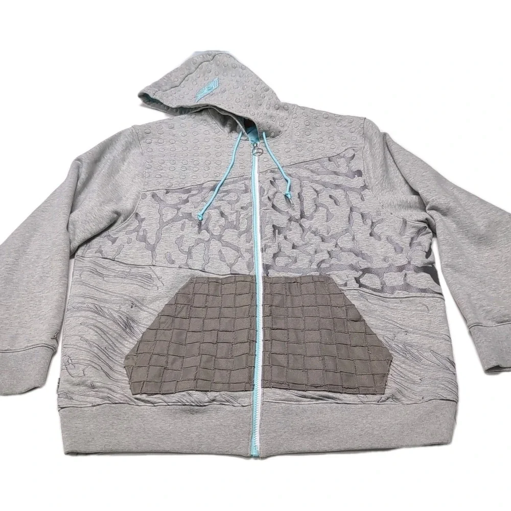 2008‎ Nike Air Jordan Full Zip Hoodie Mens XXL Gray Elephant Print Multi Pattern